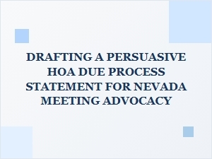 Craft Your Nevada Hoa Meeting Statement