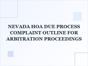 Nevada Hoa Arbitration Complaint Outline