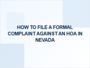 File a Complaint Against Your Nevada Hoa
