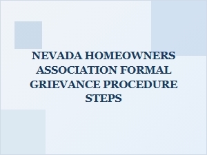 Filing a Formal Hoa Grievance in Nevada