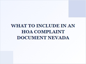 Creating Hoa Complaint Letters in Nevada