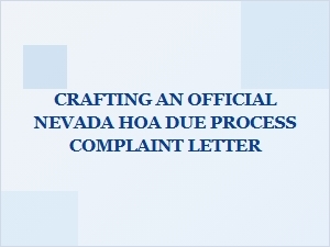 Filing an Hoa Due Process Complaint in Nevada