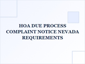 Hoa Due Process Complaint Notice in Nevada