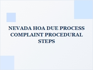 Nevada Hoa Complaint Due Process Steps