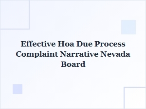 Drafting an Hoa Complaint for Nevada Mediation