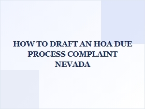 Nevada Hoa Complaint Drafting Guide