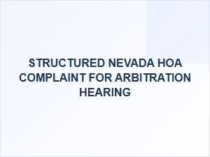 Nevada Hoa Arbitration Hearing Complaint Guidelines