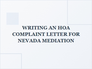 Hoa Complaint Letter for Nevada Mediation