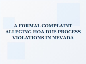 Complaints About Hoa Due Process in Nevada