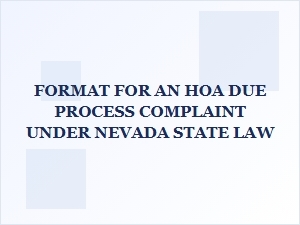 Filing a Nevada Hoa Due Process Complaint