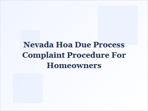 Hoa Due Process Procedures in Nevada