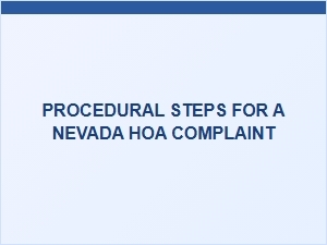 Nevada Hoa Complaint Filing Steps