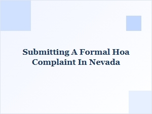 How to File an Hoa Complaint in Nevada