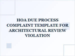 File a Complaint for Hoa Architectural Violations