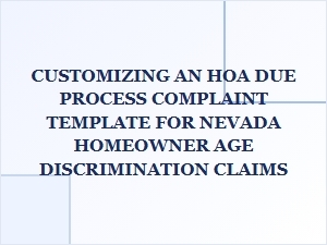 Crafting Nevada Age Discrimination Hoa Complaint Templates