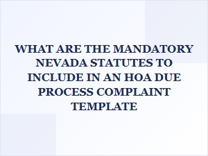 Nevada Hoa Complaint Template Statutes Guide