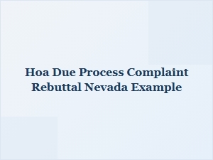 Nevada Hoa Complaint Response Letter