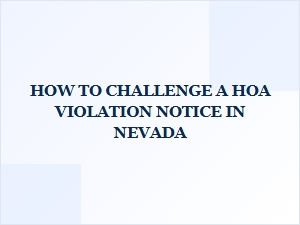 Responding to Nevada Hoa Violation Notices