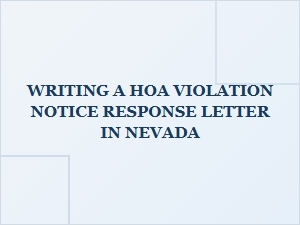 Nevada Hoa Violation Letter Response Guide
